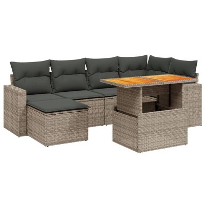 vidaXL Garden Sofa Set Grey