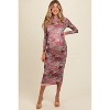 Pinkblush Mauve Floral Printed Mesh Overlay Maternity Maxi Dress - 2 of 4