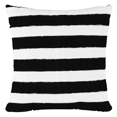 Black white 2025 striped pillow