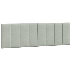 vidaXL Headboard Cushion Bedroom Hanging Upholstered Pillow Headboard Velvet - Light Gray 59.8" - 1 of 4