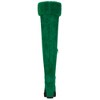 BLISSFUL STEP Women's Chunky Heel Platform Faux Fur Zipper Over Knee High Boots - 4 of 4