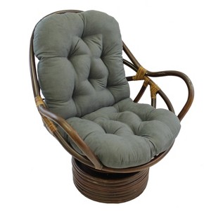 Rattan Swivel Rocker with Micro Suede Cushion - International Caravan - 1 of 3