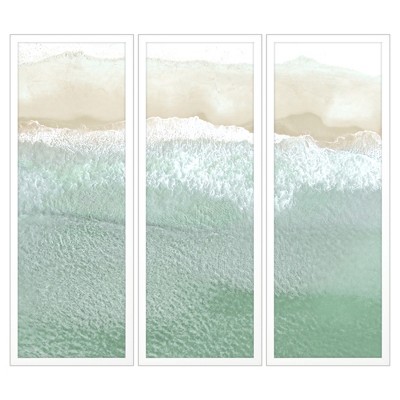 HomeRoots Set Of Three On the Shore White Framed Wall Art