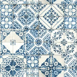 RoomMates Mediterranian Tile Peel & Stick Wallpaper Blue