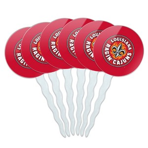 University of Louisiana at Lafayette Primary Logo Cupcake Picks Toppers Decoration Set of 6 - 1 of 4