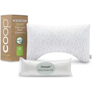 Coop Home Goods Crescent - Back and Side Sleeper Pillow for Neck and Shoulder Pain Relief, Memory Foam Pillow, Bed Pillow for Sleeping (Queen Size)