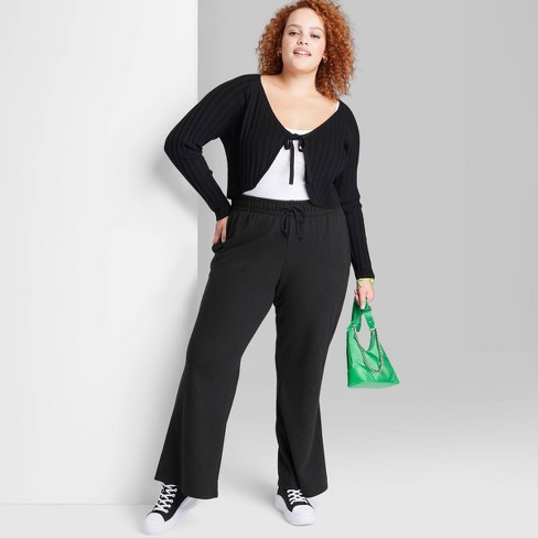 Women's High-rise Wide Leg French Terry Sweatpants - Wild Fable™ Black 4x :  Target