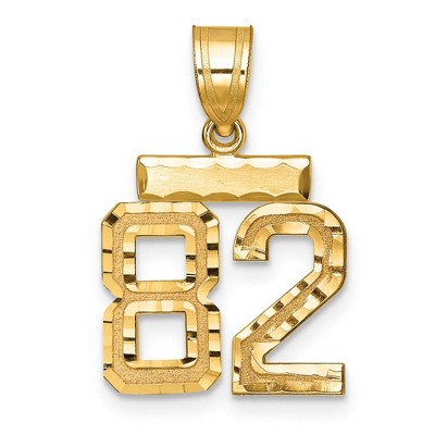 Black Bow Jewelry 14k Yellow Gold, Varsity Collection, Small D/C Pendant Number 82