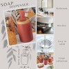 Evideco French Home Goods Elegant Soap Dispenser - Polyresin and Bamboo Design, Refillable Liquid Pump - 3 of 4
