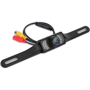 Pyle License Plate Rearview Backup Camera – Weatherproof, Night Vision, Distance Scale Lines, Adjustable Swivel Angle - 1 of 4