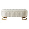 Modern Storage Ottoman, Velvet Upholstered Padded Storage Bench with Button-Tufted Metal Legs for Living Room Bedroom, Fully Assembled Except Legs - 3 of 4