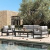 LayinSun Outdoor Patio Furniture Aluminum Armchair, All-Weather Metal Chair with 5" Thick Cushions for Porch, Balcony - 2 of 4