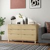 HOMCOM Fluted Dresser for Bedroom with 6 Drawers, 54" Wide Chest of Drawers with Gold Finger Pulls and 5 Wood Legs - 2 of 4