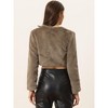 Allegra K Women's Cropped Open Front Collarless Faux Fur Jacket - image 3 of 4