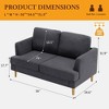 Gericco Loveseat Sofa 56" Mid Century Modern Small Couches for Small Spaces 2-Seat Upholstered Cushion Sofa Couches for Bedroom Apartment - 3 of 4