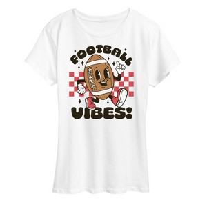 Women's - Instant Message - Football Vibes Short Sleeve Graphic T-Shirt - 1 of 4