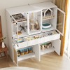 Famapy White Cat Cabinet Sisal Anti-Grip Cabinet Doors Built-in Cat Climbing Shelf Large Event Space and Storage Space - 3 of 4