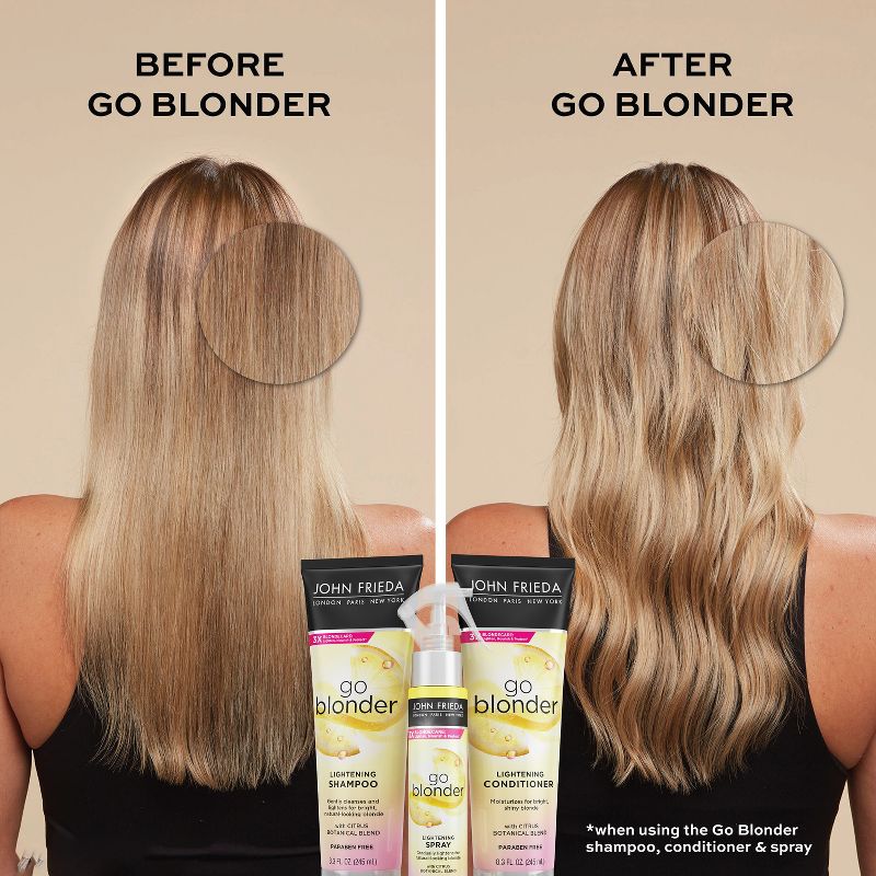 John Frieda Go Blonder Lightening Shampoo, Brighter Hair, Active Ingredients, Take Control of Color - 8.3 fl oz, 5 of 12