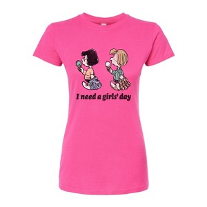Women's - Peanuts - Marcie and Peppermint Patty Need A Girls' Day Juniors Fitted Graphic T-Shirt - 1 of 4