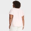 Women's Flutter Short Sleeve Blouse - Ava & Viv™ - 2 of 3