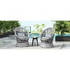 Okak 360° Swivel Egg Chairs PE Rattan Patio Accent Chairs,Set of 1,Sleek&Modern 27.6" Lounge Chair for Poolside&Backyard,Outdoor Seating,Silver - 3 of 4