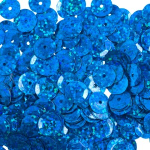 John Bead Flat Round Plastic Loose Sequins Hologram with Hole Craft Embellishments Royal Blue 10mm 450 Pieces - 1 of 4