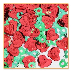Beistle Santa Claus and Wreaths, Red and Green Confetti, 4 bags of .5 oz each (4/Pkg) Multicolored - 1 of 1