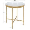 Kate and Laurel Celia Round Metal Side Table, 18.25x18.25x22, White and Gold - 2 of 4
