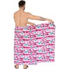 LA LEELA Men's Pareo Sarong Bath Swim Pareo Beach Wrap One Size Pink - 4 of 4