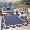 Disney by Gertmenian 6'5"x9'6" Mickey Mouse Border Flatweave Indoor Outdoor Accent Rug Navy - 4 of 4