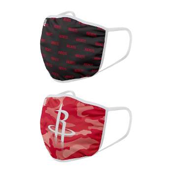 NBA Houston Rockets Youth Clutch Printed Face Covering - 2pk