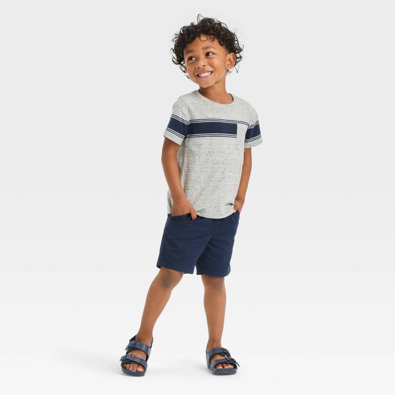 Toddler Boys' Short Sleeve Chest Striped Pocket T-Shirt - Cat & Jack™, 4 of 5