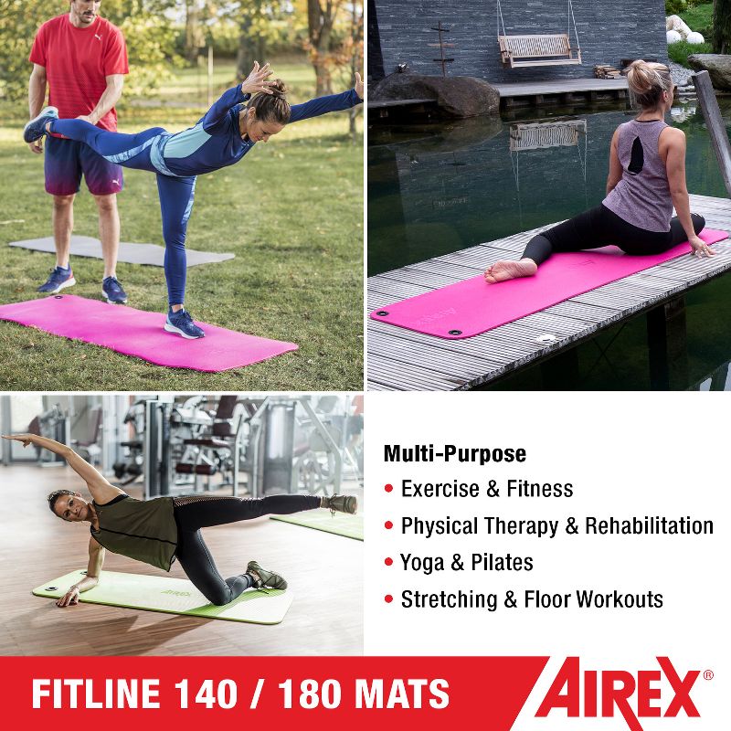 AIREX Fitline Premium Exercise Mat - Home Workout Mat for Rehabilitation, Strength Training, Water Aerobics, Exercise, Fitness, 2 of 6