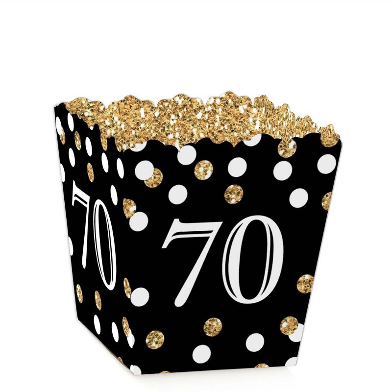 Big Dot of Happiness Adult 70th Birthday - Gold - Party Mini Favor Boxes - Birthday Party Treat Candy Boxes - Set of 12, 1 of 6