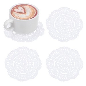 Unique Bargains Round Handmade Crochet Cotton Cup Coaster Placemats Home Decoration - 1 of 4