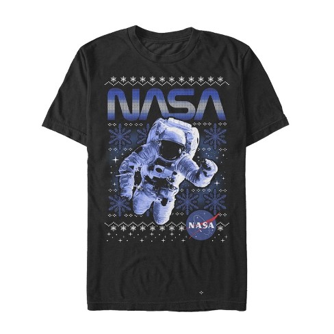 Nasa Men's Ugly Christmas Logo Print Sweatshirt Blue