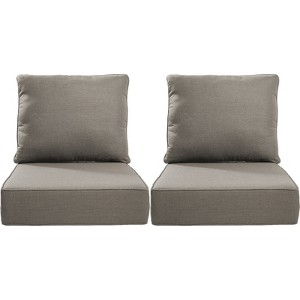 POCASSY 6" Outdoor Cushion Set, 24"x24" Replacement Water Resistant Zippered Cushion for Chairs - 1 of 4