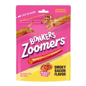 Bonkers Zoomers Chewy Dog Treats with Smoky Bacon Flavor - 5.6oz - 1 of 4