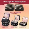 3 Layers Detachable Nail Kit Storage bag,PU Leather, Holds 84 Bottles & Nail Lamp. - 3 of 4