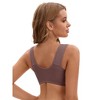 INSPIRE CHIC Women's Zip Front Closure Full Coverage Wirefree Tank Back Bralette Wide Straps Bras - 2 of 4