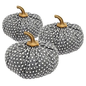 Gulches Series Multicolored Shatterproof Grid Pumpkin Harvest Festival Ornament - 1 of 4