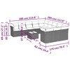 vidaXL 12 Piece Patio Sofa Set with Cushions Black and Cream Poly Rattan - With Table - 3 of 4