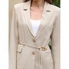 INSPIRE CHIC Women's Business Casual 2026 Notched Collar Long Sleeve Tie Waist Summer Spring Blazer - 4 of 4