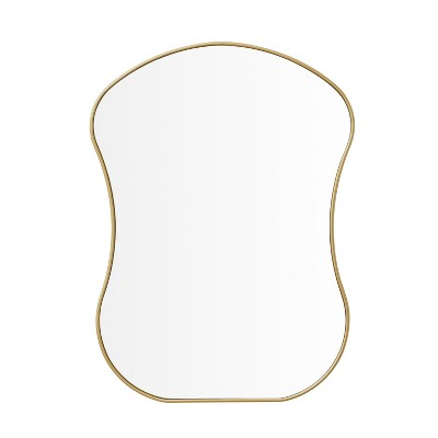 HomeRoots 39" Gold Abstract Wavy Geometric Framed Accent Mirror