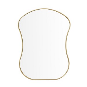 HomeRoots 39" Gold Abstract Wavy Geometric Framed Accent Mirror - 1 of 4