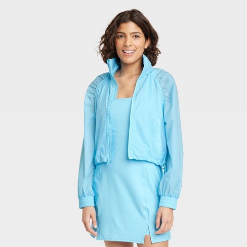Women's Windbreaker Full Zip Jacket - All In Motion™ Light Blue Xl : Target