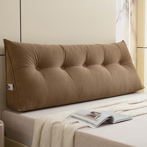 Bekrvio Corduroy Bed Wedge Pillow, Headboard Bolster Back Rest Cushion Pillow f Sofa Bed - 1 of 4