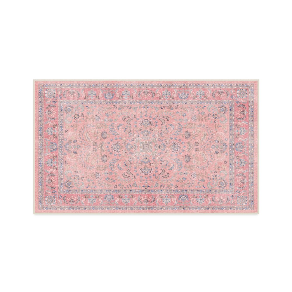 Ruggable 3'x5' Washable Bridgerton Debutante's Dream Area Rug Rose