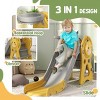 SEVOBAL Baby Activity Gyms 3-in-1 Toddler Slide with Basketball Hoop Climber Duck Pattern for Indoor Fun, Yellow, 58.7"*26.4"*30.7" - 3 of 4