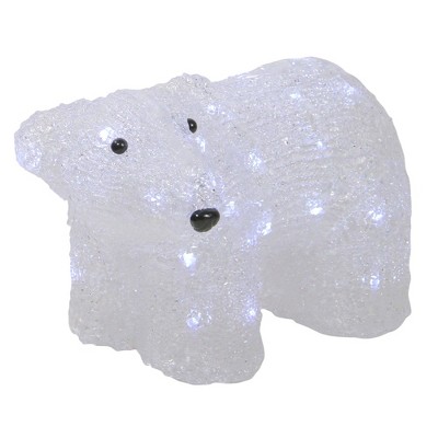 Northlight 13.5" White Lighted Commercial Grade Acrylic Baby Polar Bear Christmas Decoration
